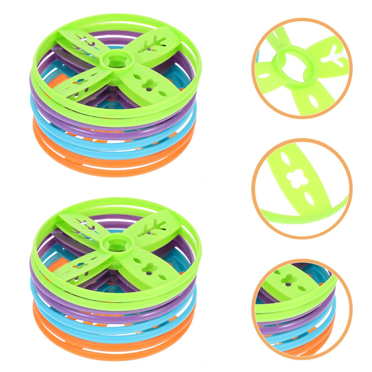 MERRYHAPY Juego de 40 Discos Voladores de Juguete, Compatibles con Juguetes de Mano y Pie, Colores Variados, Materiales Resistentes para Juegos al Aire Libre, Reuniones Familiares