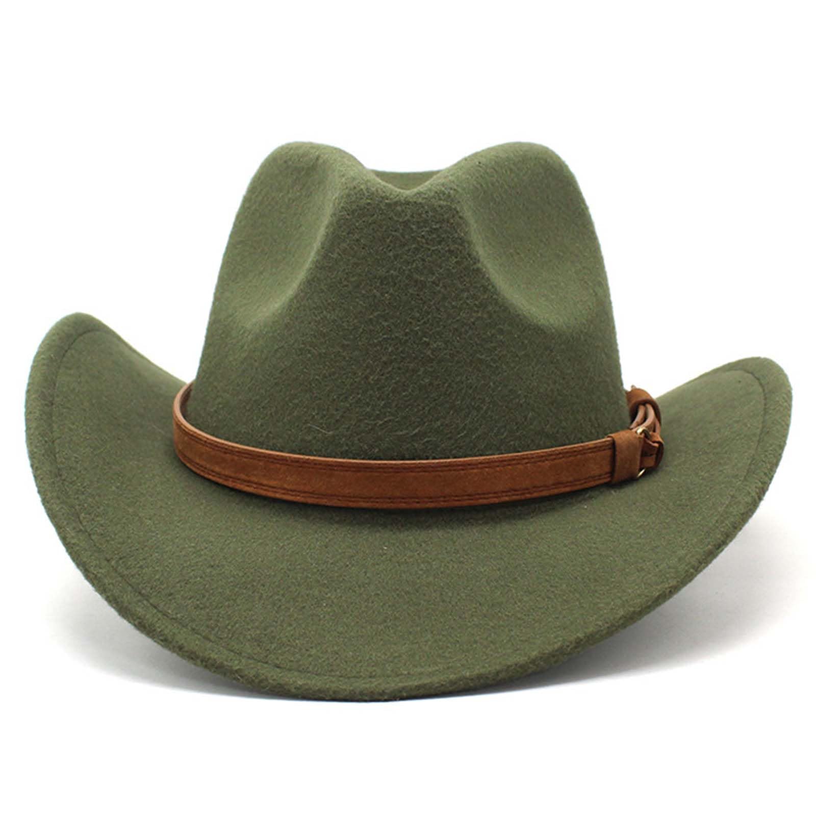 Toddler Baby Cowboy Hat, Boys Girls Cowgirl Hat with Leather Hatband, Wide Brim Infant Kids Western Cowboy Hat