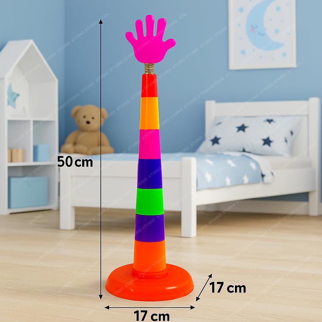 Storio 2 in 1 Ring Toss Game for Kids | Indoor Outdoor Fun Learning Activity Toy | Stacking Rings & Target Throw Game | Multicolor Plastic Toy for Baby | Birthday Gift for 1-5... - Image 6