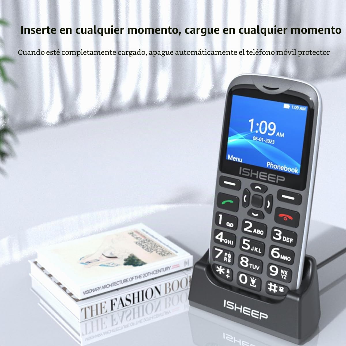 gsm,Teléfono móvil con T Personas Mayores, Teclas Grandes, Pantalla de 2,4 Pulgadas, con botón SOS.Negro.D210