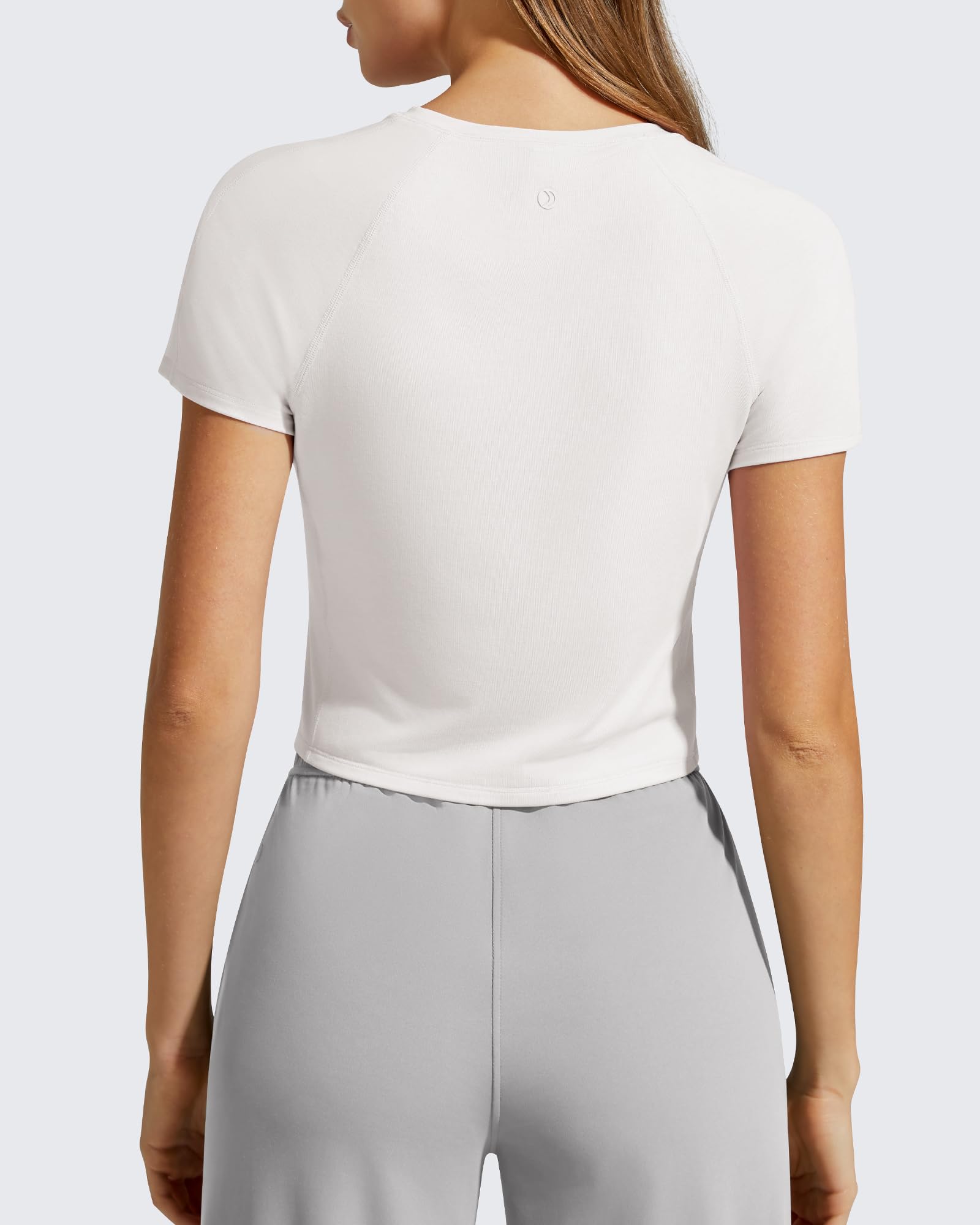 G4Free Soft Lyocell Workout Tops Women's Short Sleeve Cropped T-Shirt Relaxed Fit Crewneck Casual Tees Athletic Running - 3