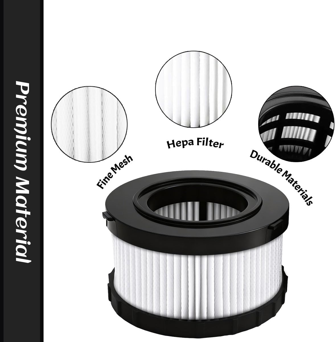 4 Pack DC5151H HEPA Filter Replacement,Compatible with DEWALT Shop Vac DC515 DCV517 DCV517B Wet Dry Vacuum, High Efficiency Washable Reusable Filter