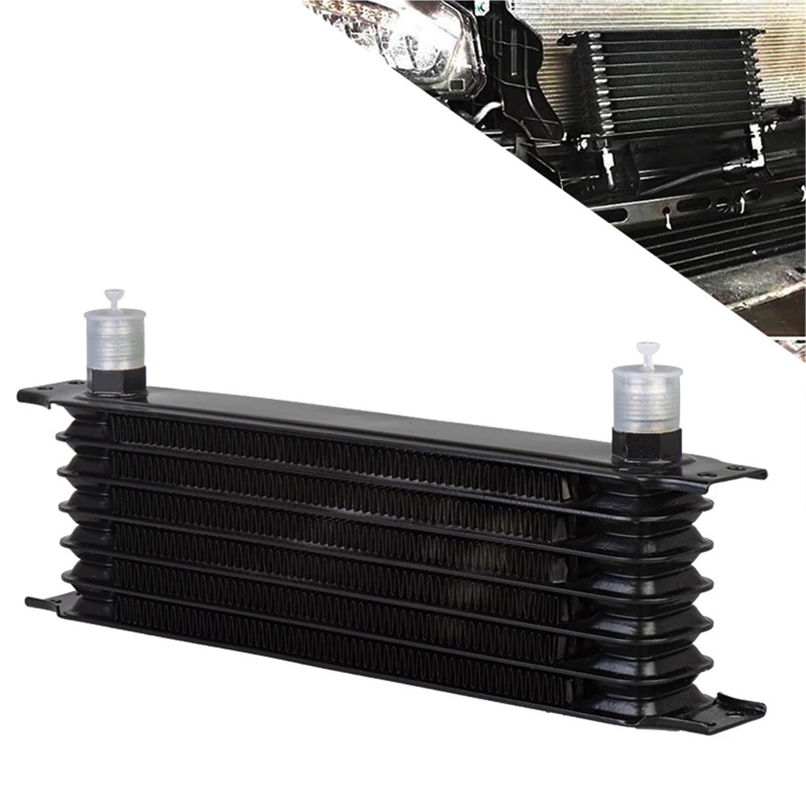 UNIWERSALNA Aluminiowa CHŁODNICA OLEJU 7 RZĘDOWA ZESTAW CHŁODNICY OLEJU SILNIKA 10AN-10AN TYP TRUST(Black)