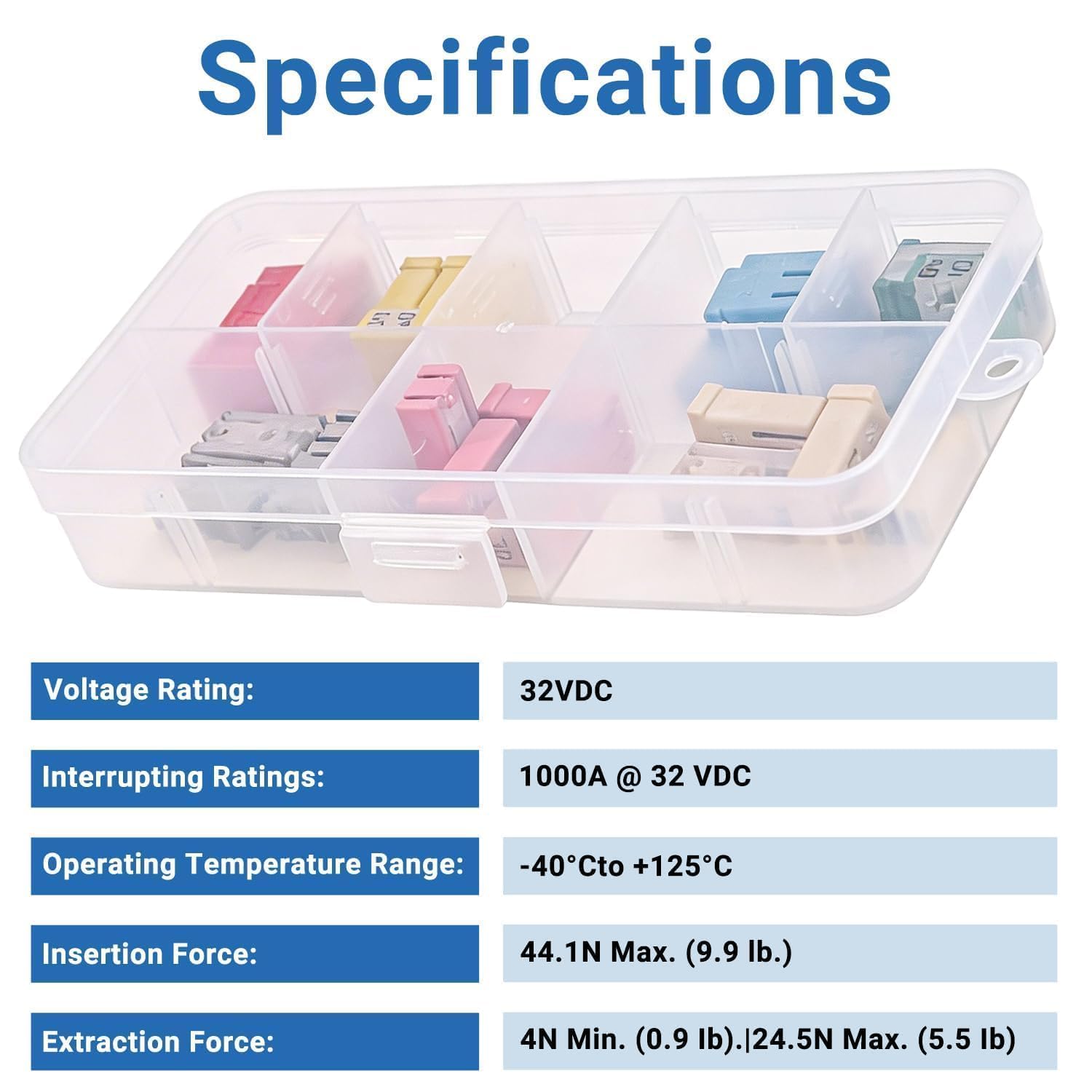 MCASE - Set di 28 fusibili per auto, 15A 20A 25A 30A 40A 50A 60A