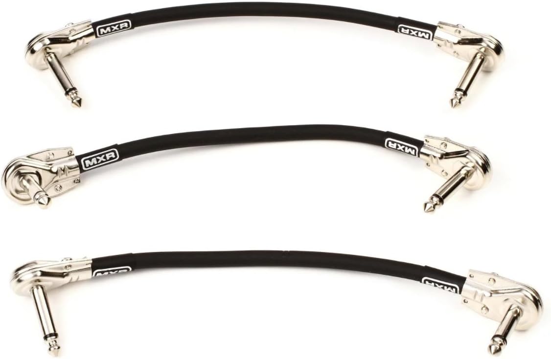Dunlop MXR 6 Inch Right Angle Pancake Guitar Patch Cables for Effects Pedals, 6 Pack