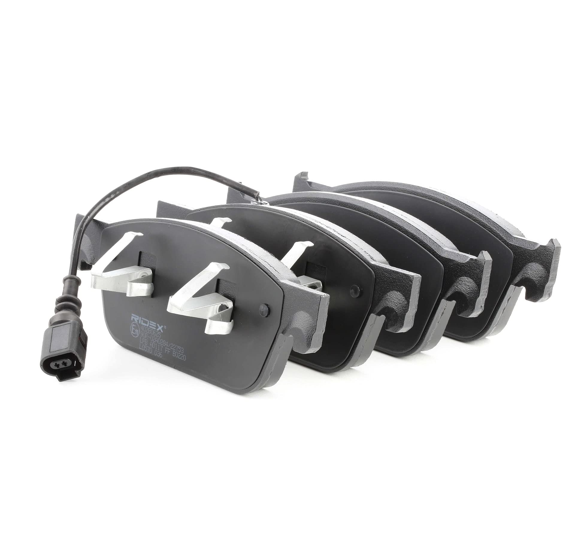 RIDEX 402B0625 Juego para eje Juego de pastillas de freno Delantero con clip de émbolo Compatible con VW Multivan T5 7HM, 7HN, 7HF, 7EF, 7EM, 7EN
