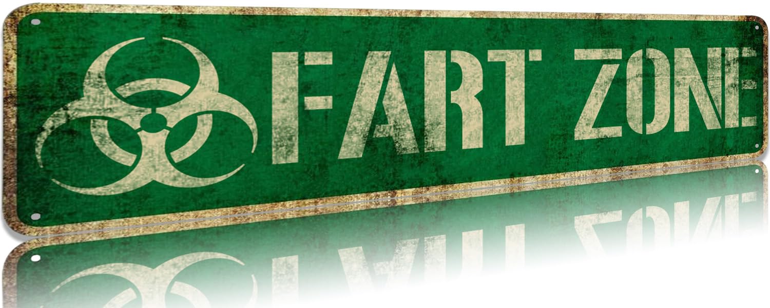 Warning Fart Zone Novelty Aluminium Metal Sign Funny Vintage Slim Street Signs Wall Art Decor For Home Bedroom Bar Pub Garage Diner Cafe Gifts 4×16 Inch
