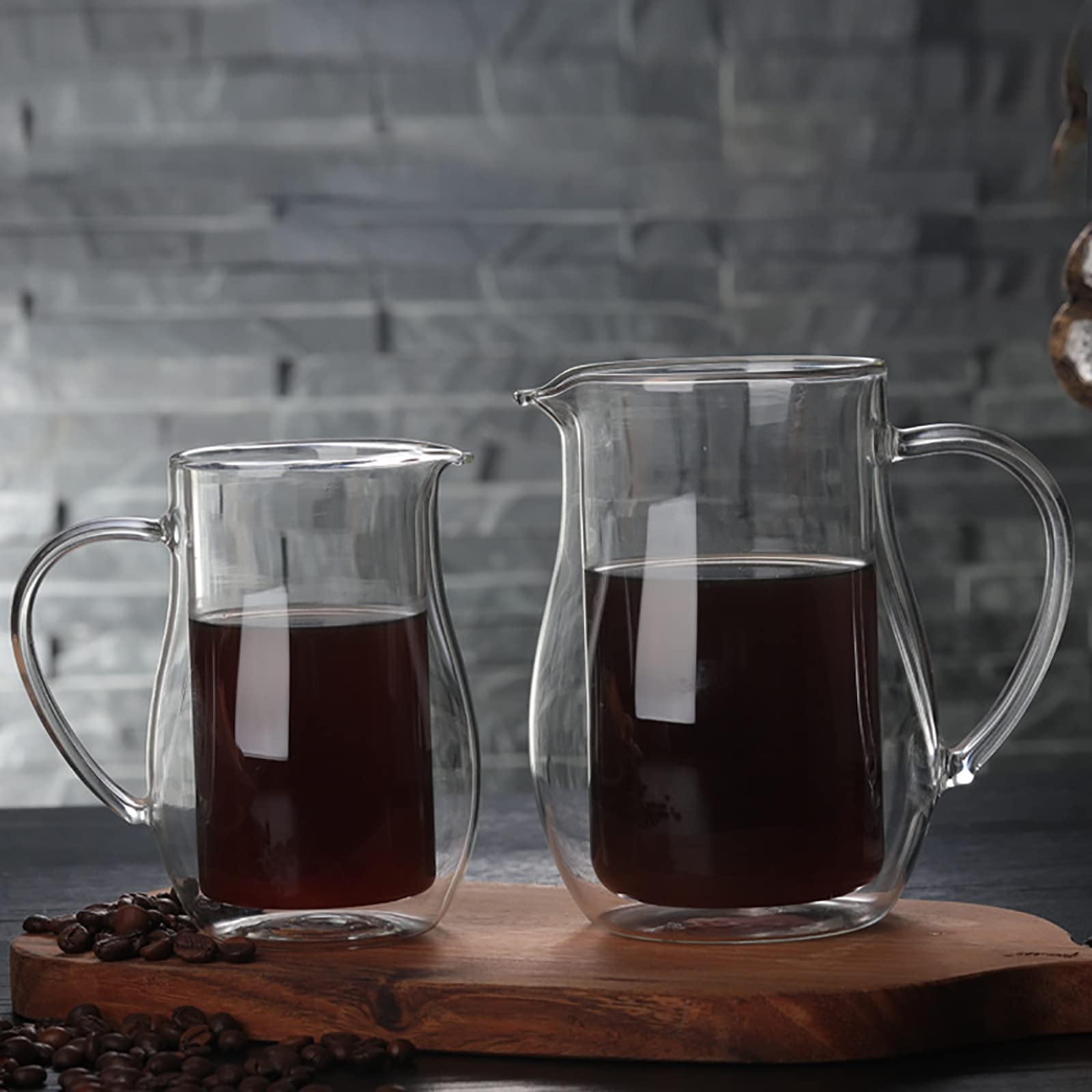 Caffettiera French Press Vetro pressa Francese pentola Doppia Bicchiere in Vetro ispessato in Vetro Caldo e Freddo caffettiera a Mano Fredda per caffè Filtro(350ml)