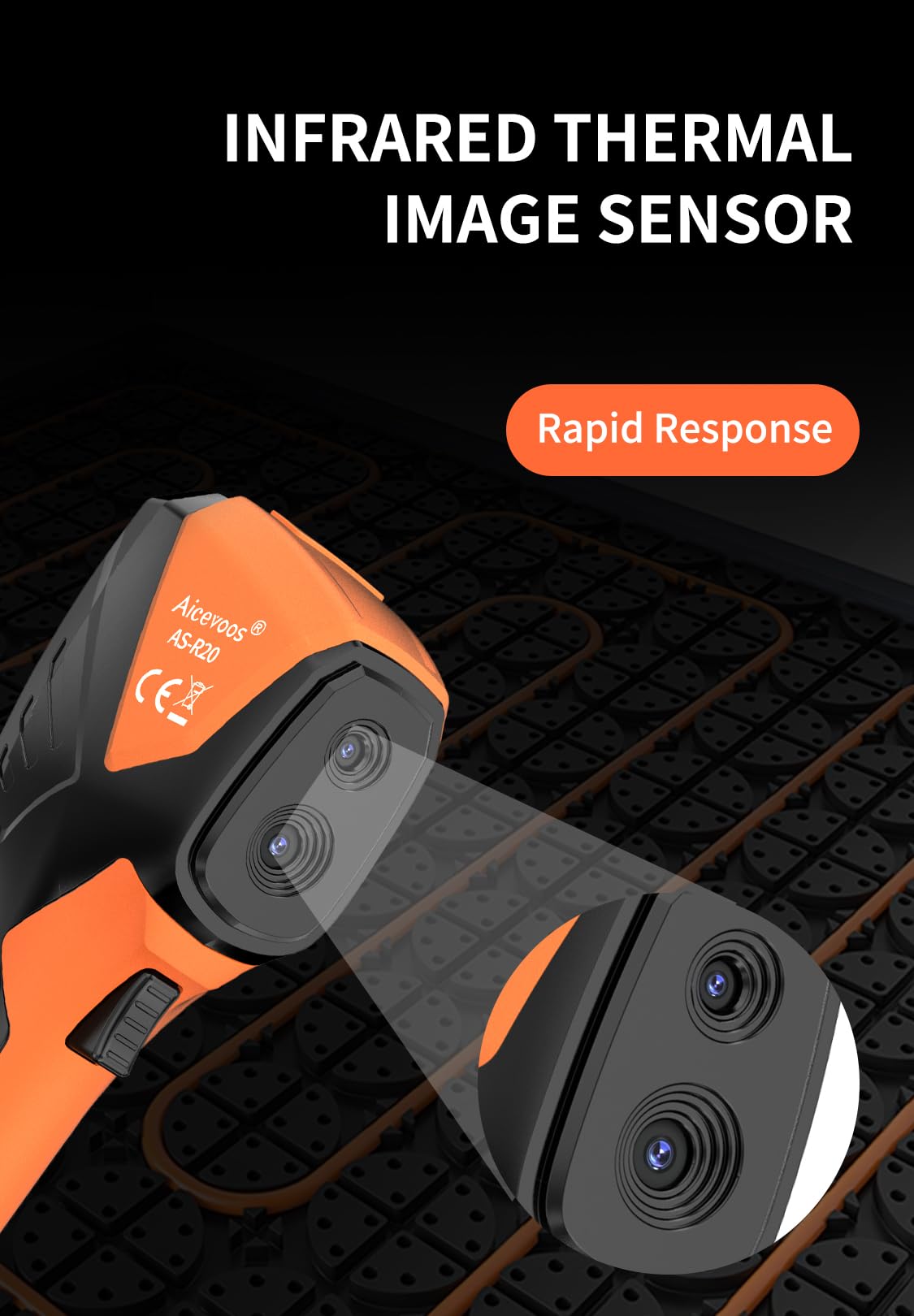R20 Wärmebildkamera SuperIR 240 x 240 IR-Auflösung Thermal Imaging Camera 25 Hz Bildwiederholrate, -4°F to 1022°F Infrarot-Thermometer, Kompakte handheld Thermokamera mit Laserpointer