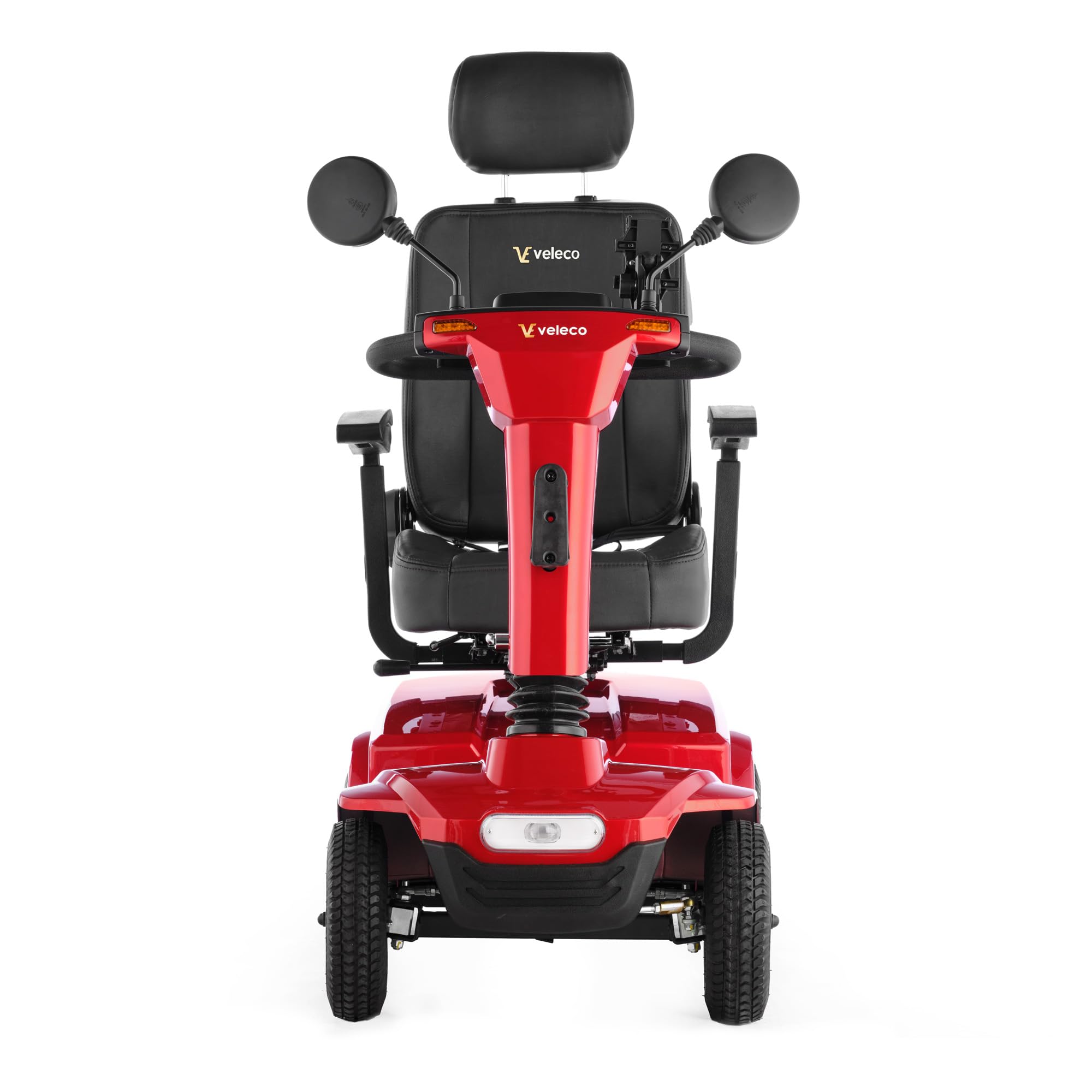 Veleco Jumpy Comfort dispositivo de movilidad reducida de 4 ruedas para personas mayores, suspensión completa, iluminación LED, seguro y resistente (rojo)