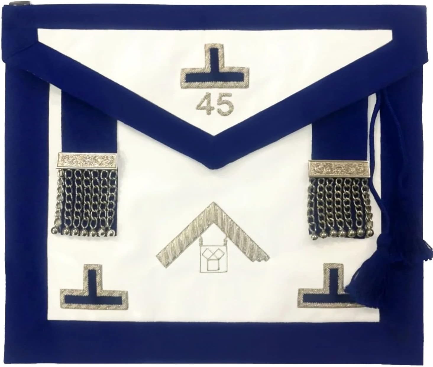 Bricks Masons Past Master Blue Lodge Pennsylvania Regulation Apron - Royal Blue