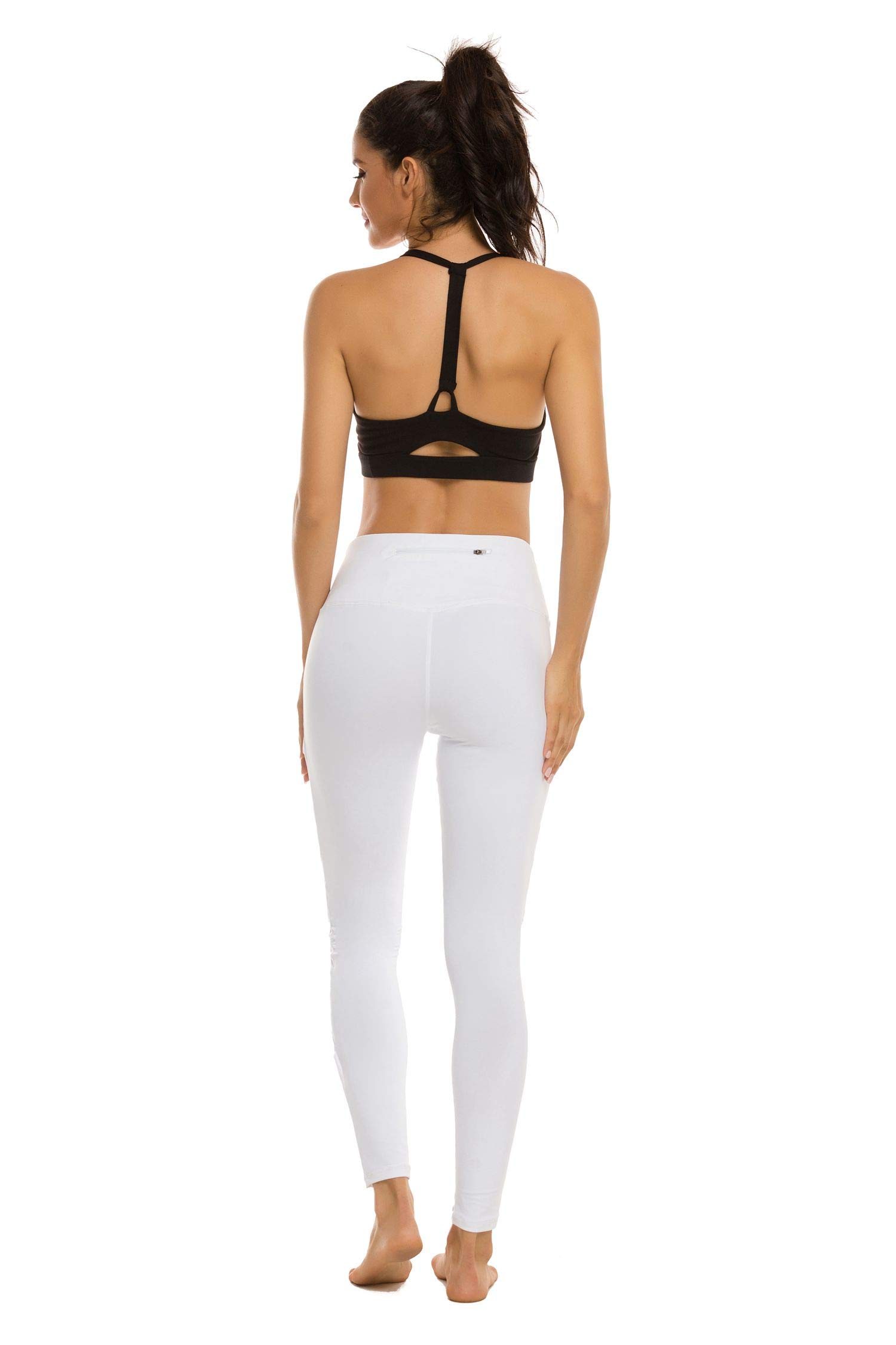 romansong Legging de yoga en maille pour femme avec poche, non transparent, taille haute, contrôle du ventre, extensible dans les 4 sens