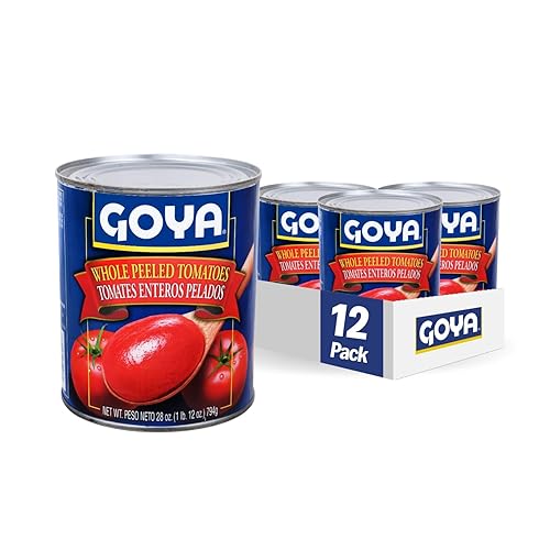Goya Foods Tomates pelados enteros, 28Ounce (Pack de 12)