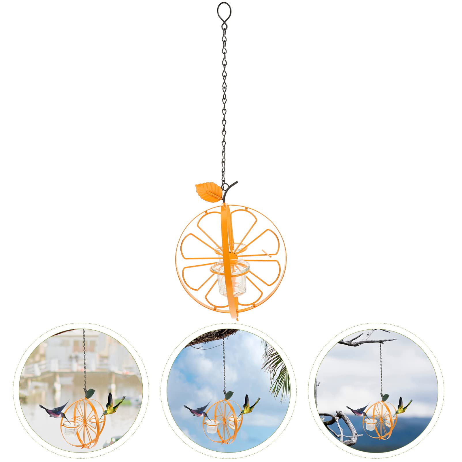 YARNOW 2 Pz Mangiatoia Per Colibrì Distributore Animale Domestico Gabbia Vasca Per Uccelli Telecamera Per Mangiatoia Per Uccelli Voliera Alimentatori Orange Acciaio Inossidabile