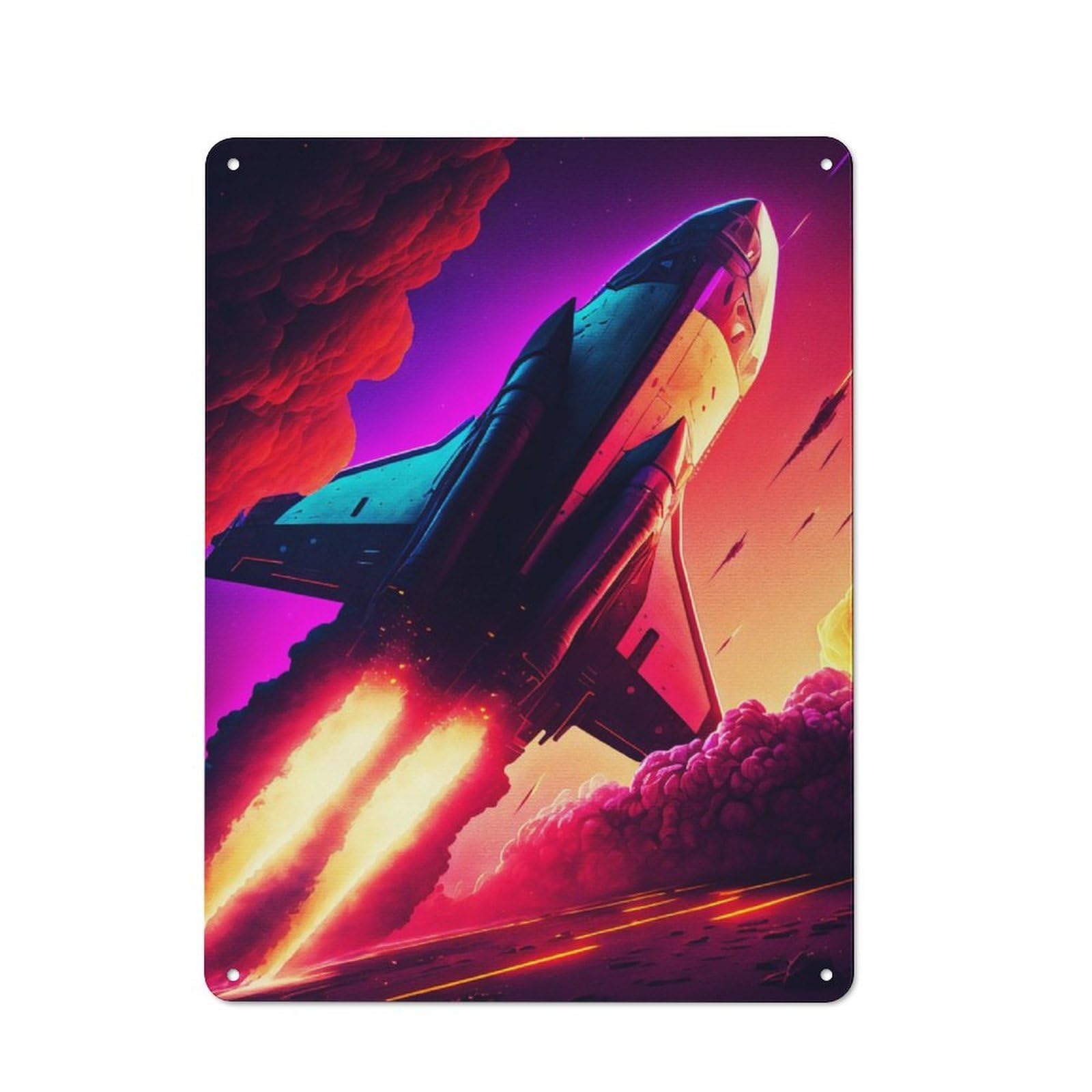 Junmoney Spaceship Travel Vintage Metal Plaque 40X30cm Featuring For Garage Wall, For People Furnishing A Garage