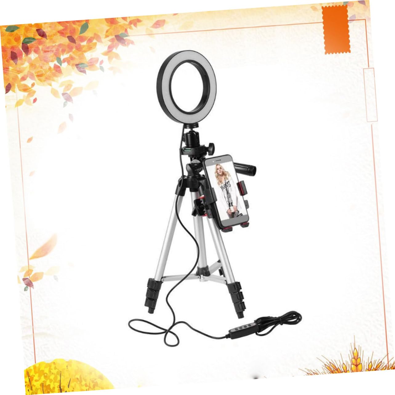 Housoutil Tripod Phone Holder Camera Tripod Camera Holder Phone Holder with Lamp Desktop Tripod Desktop Phone Holder Ring Stand Cell Phone Tripod Cellphone Tripod Stand Dimmable Ring Light