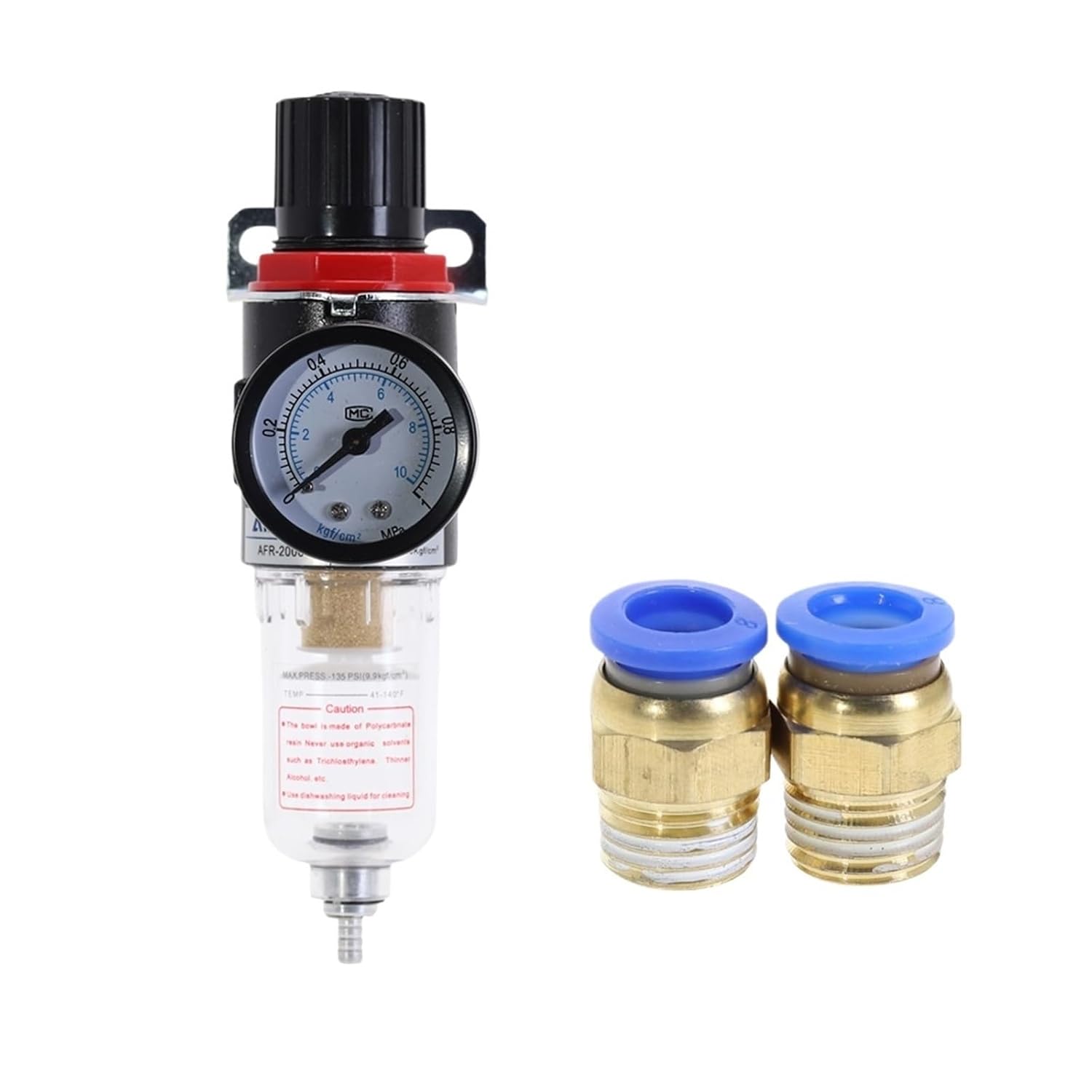AFR-2000 Pneumatic Filter Regulator Air Handling Unit Pressure Switch Pressure Gauge AFR2000(AFR-2000+PC-8MM)