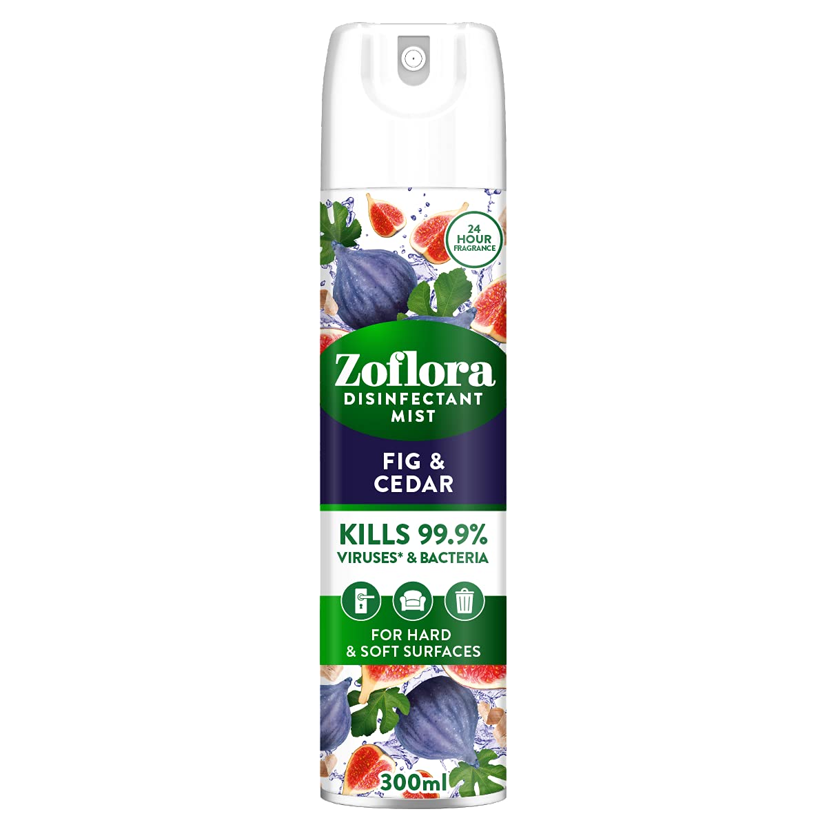Zoflora Fig & Cedar Aerosol Mist 300Ml, AntiBacterial Mist Spray, Anti