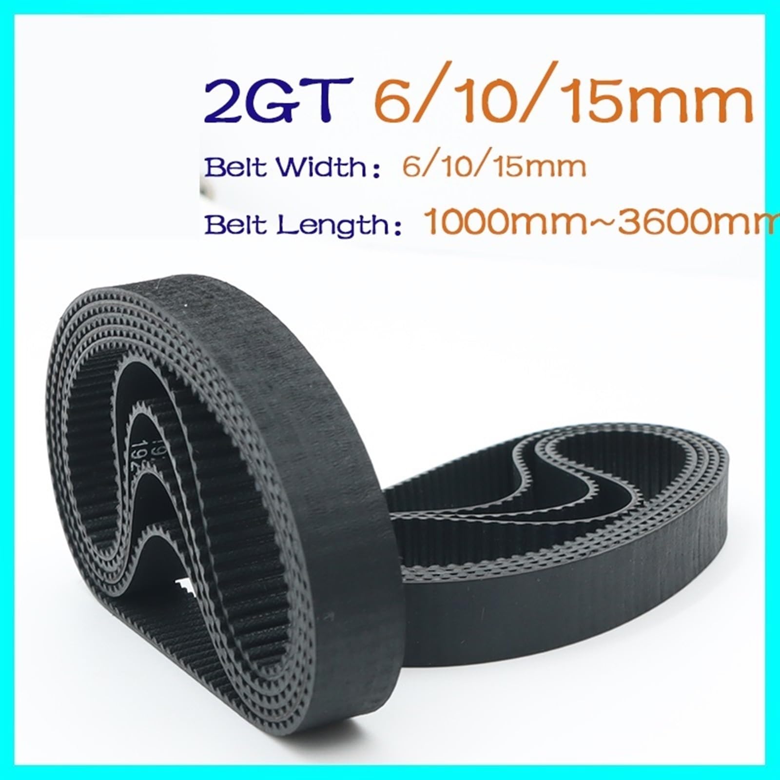 Industrial Drive Timing Belts Szerokość paska 2GT 6/10/15mm GT2 pasek rozrządu części paska drukarki 3D długość 1000mm ~ 3600mm pętla zamknięta gumowy pasek rozrządu synchroniczny(1524mm,Width 10mm)