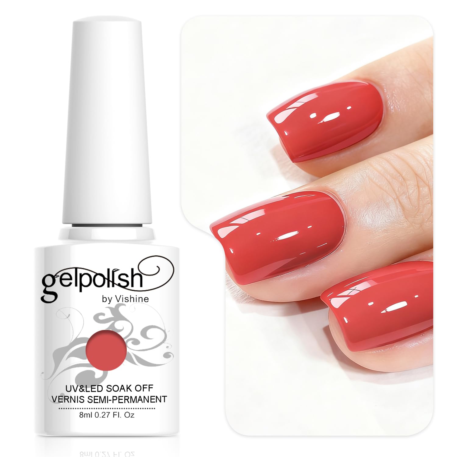Vishine Esmalte de uñas semi-permanent Soak Off UV LED Gel Polish Nail Gel Manicura, Negro (687) — view 8