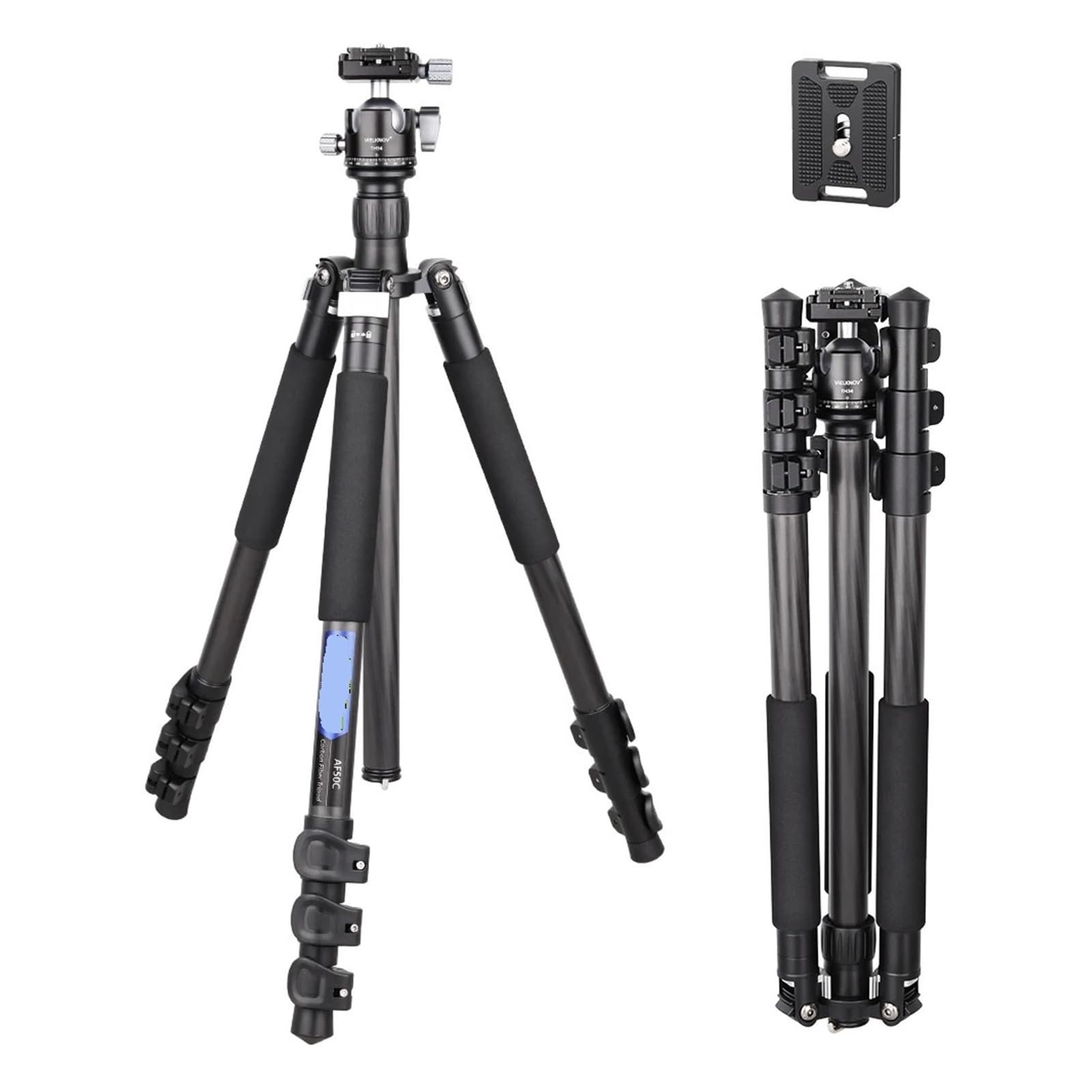 Camera Tripod, Trípode De Fibra De Carbono Monopie Desmontable for DSLR