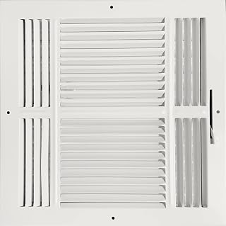 12"x 12" (Duct Opening Size) 4-Way Stamped Face Steel Ceiling/sidewall Air Supply Register - Vent Cover - Actual Outside Dimension 13.75" X 13.75"