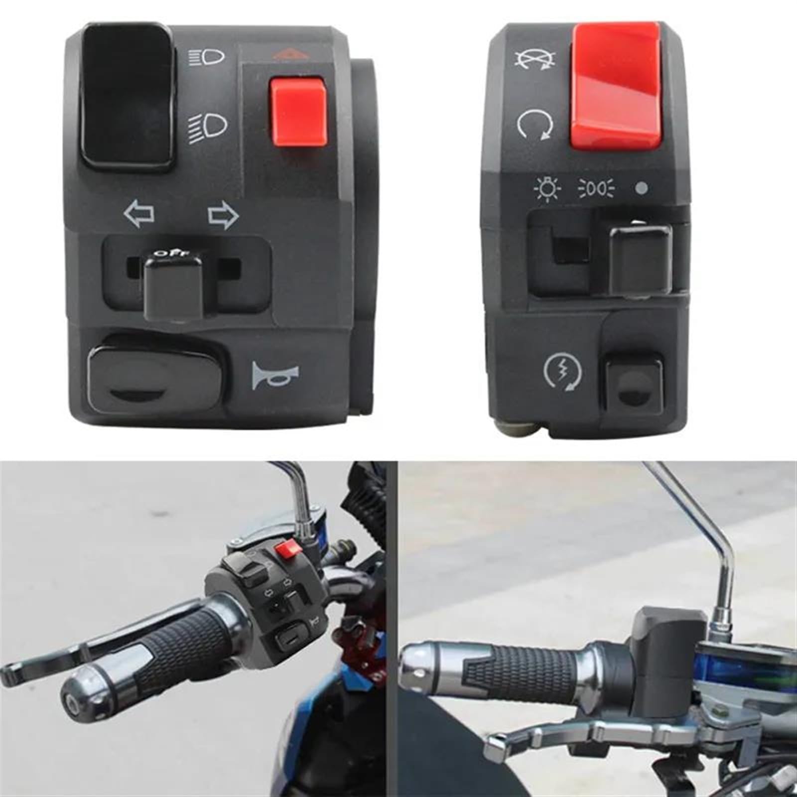 22mmのオートバイスイッチに適合。バイクのホーンボタン、ターンシグナル、電動フォグランプ、スタートハンドルバーコントローラースイッ 22mm オートバイスイッチ バイクホーンボタン ターンシグナル 電動フォグランプ ライト スタート ハンドルバーコントローラースイ