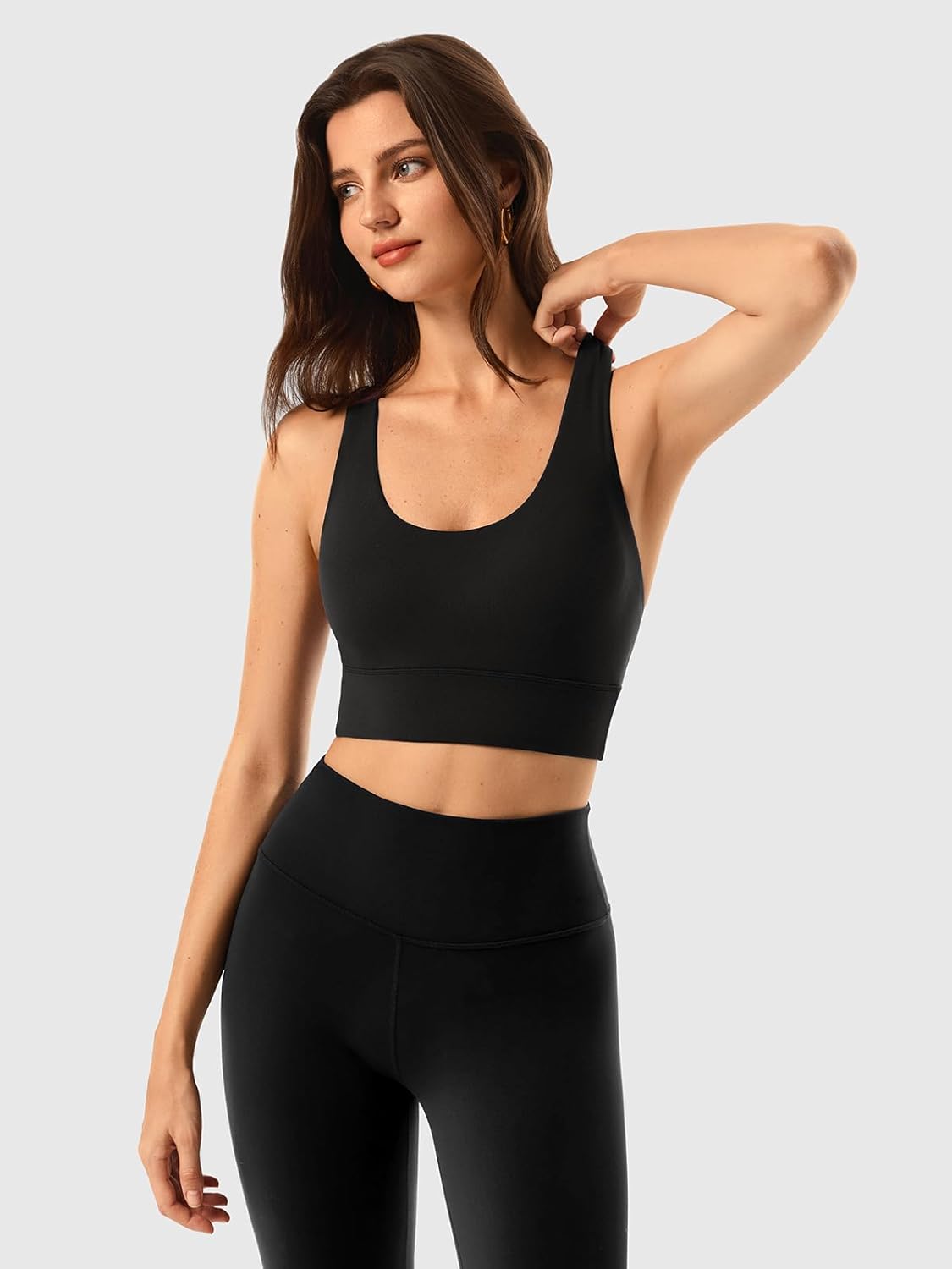 Criss-cross Back Sports Bras for Women,High Support Padded Cropped Tank Tops,Scoop Neck for Pilates,Running