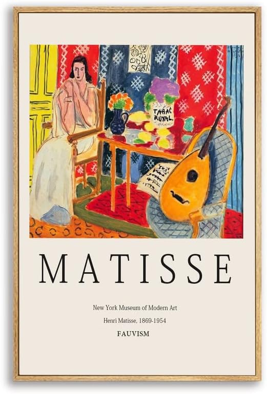 Miniatura 1 de Zzudis Lienzo impreso para pared, arte de pared Henri Matisse-Lute Fauvismo, abstracto, minimalista, moderno, pintura decorativa para sala de estar,
