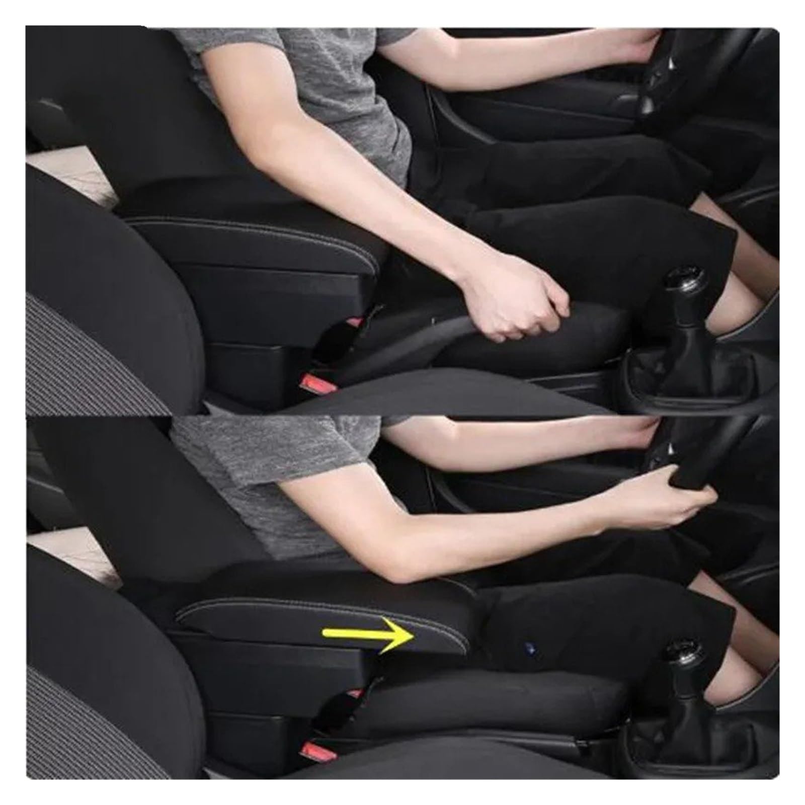 Braccioli per Peugeot 2008 208 2019-2024 2023 2022 2021 2020 Bracciolo Auto Scatola Portaoggetti Parti Retrofit Dedicate Accessori Interni Poggiabraccio(A 1 Black Line No USB)