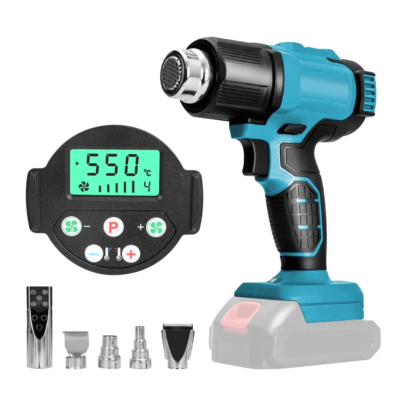 Cordless Heat Gun for Makita 18V LXT Battery with 5 Nozzle Attachments, 400W 500°C Heat Gun for Crafts, Heat Shrink Tubing, Resin and Decorating(NO Battery)(for Makita 18V)