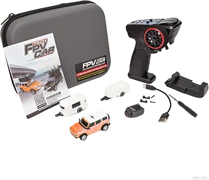 WL FPV RC Car 1/64, Fully Proportional Mini Remote Control Car with Camera APP Auto-Pairing Storage Case Tow Trailers, 3-Speed Modes Off-Road Vehicle Toy Gift for Adults -RTR