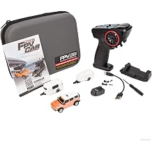 FPV Mini RC Car with Camera, Storage Case and Tow Trailers, WL 1/64 Scale APP-Controlled Fully Proportional FPV Mini Racing Drift Car with 3-Speed Modes and Underbody Lighting