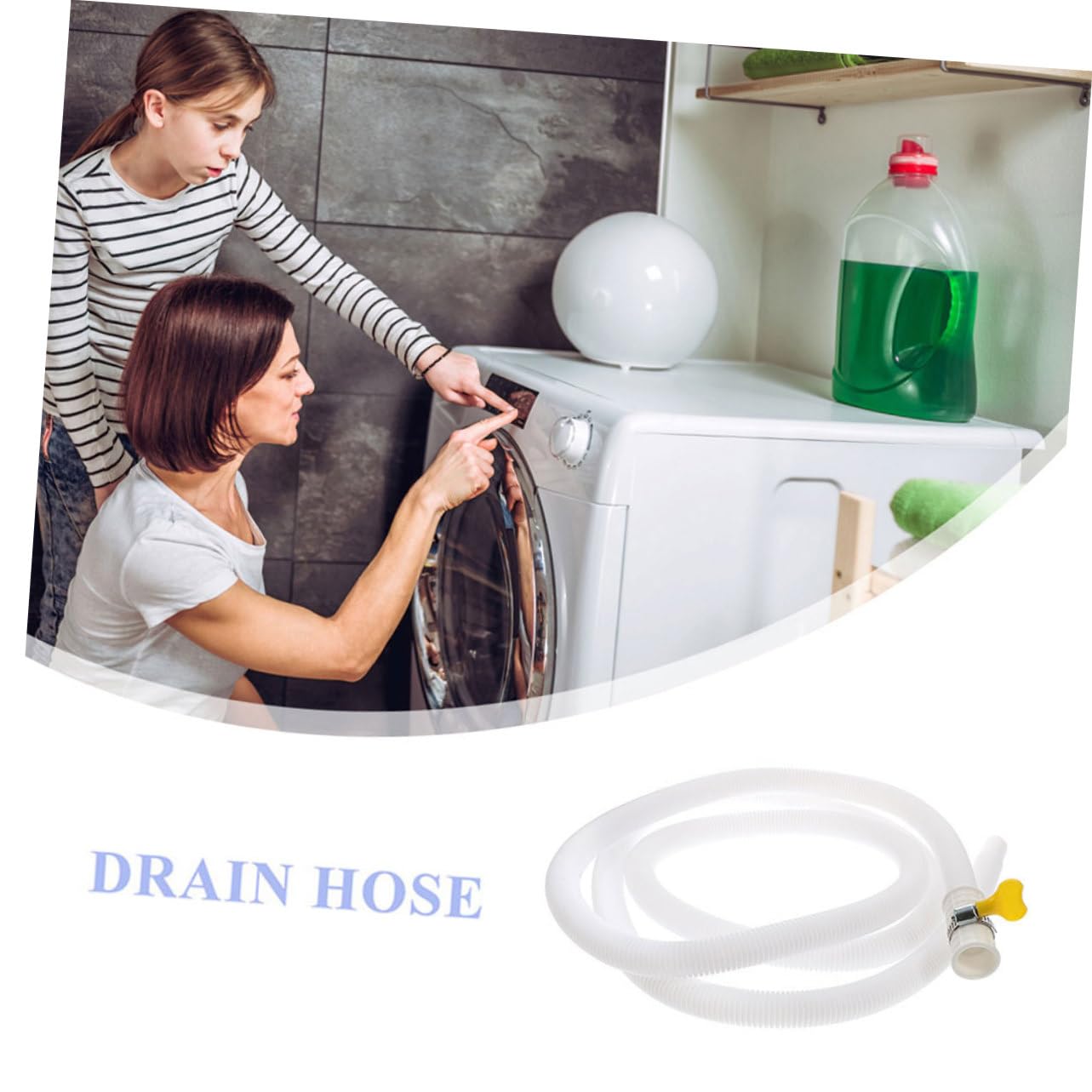 Tubo Scarico Condizionatore Bianco in Pe e Abs con Fascette Resistenti, Tubo Flessibile per Drenaggio Condizionatore, Durevole e Facile da Installare