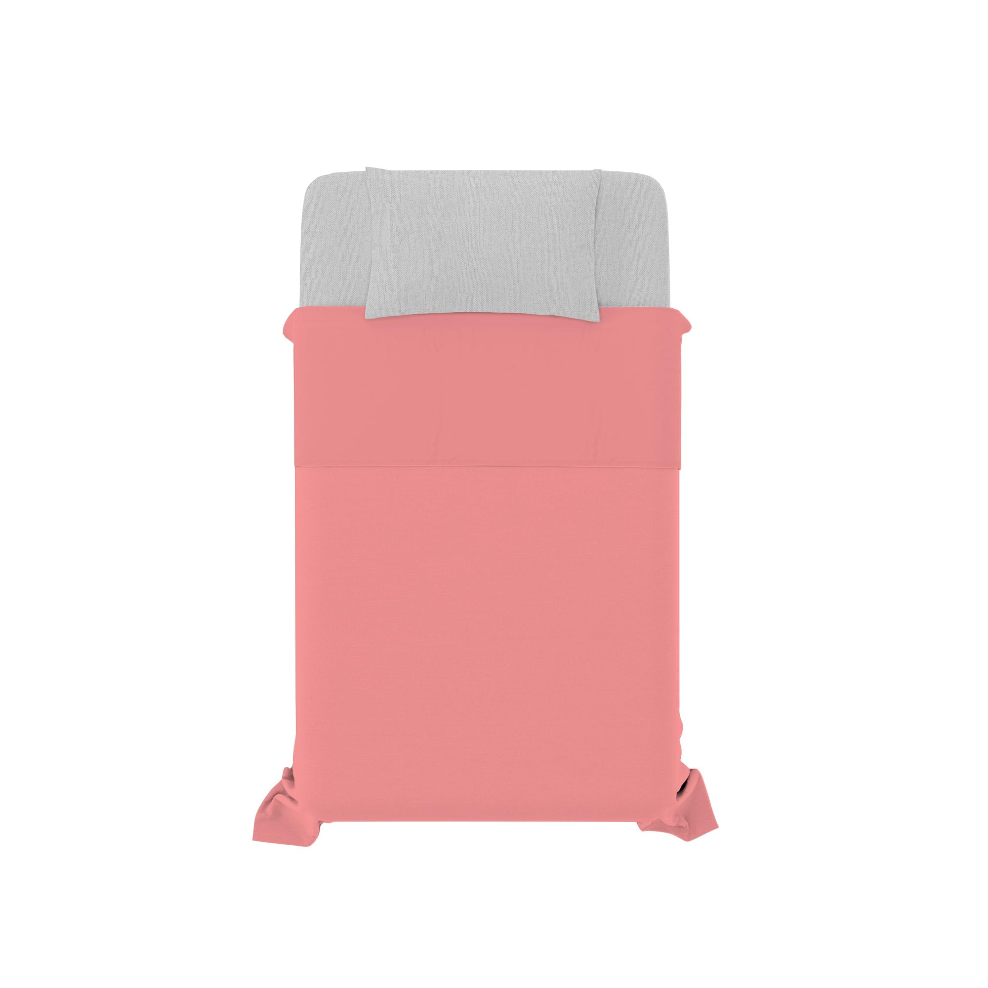 Trend Chic Bedding Set, 100% Cotton, Made in Italy, Double Bed, Coral, King single - Image 2
