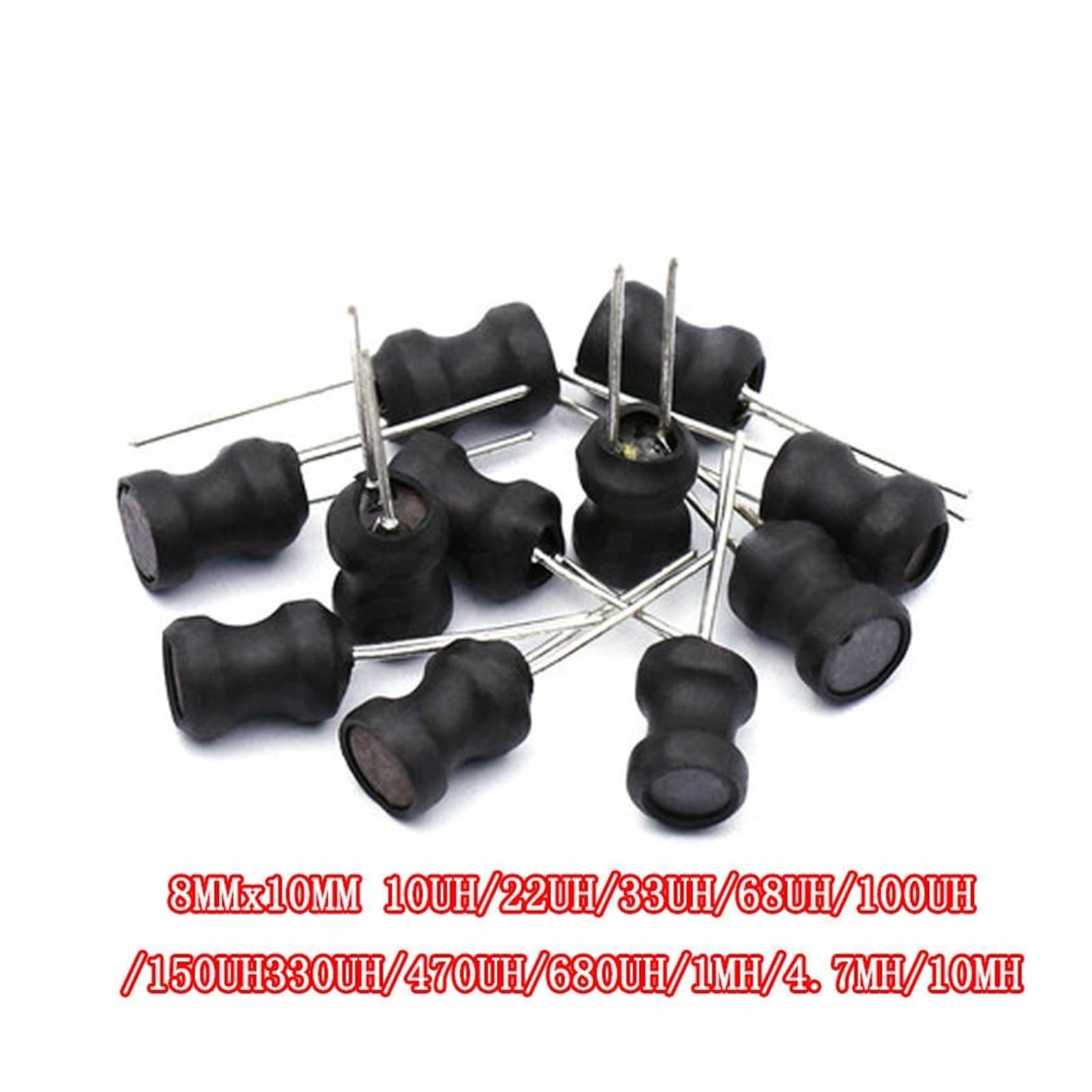 10pcs DIP Power Inductor 8X10mm 2.2UH 4.7UH 10uH 22uH 100uH 330uH 470uH 1MH 2.2MH 4.7MH 10MH Inductance 2 Pin 8*10(4.7uH)