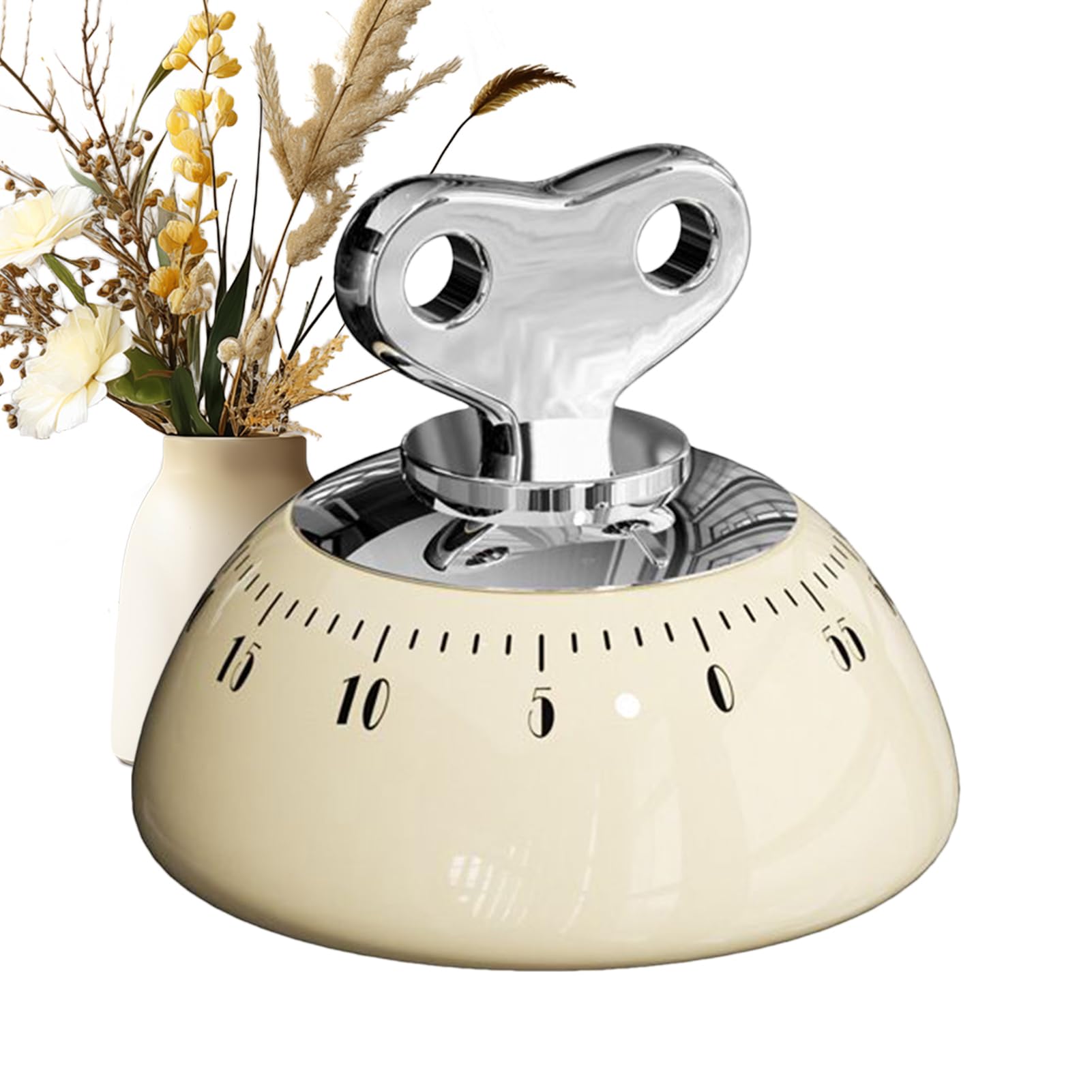 Timer da cucina Abs, movimento meccanico, 7,6 x 7,6 x 6,5 cm, timer digitale da cucina con conto alla rovescia di 60 minuti senza batterie, conto alla rovescia Tiмer, per imparare a cucinare