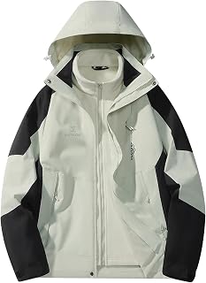 KUTOOK 3 IN 1 Winterjacke Damen Fleecejacke Outdoor Jacke Skijacke Wasserdichte Winddichte Warme Winter Jacke mit Abnehmbare Kapuze HC501