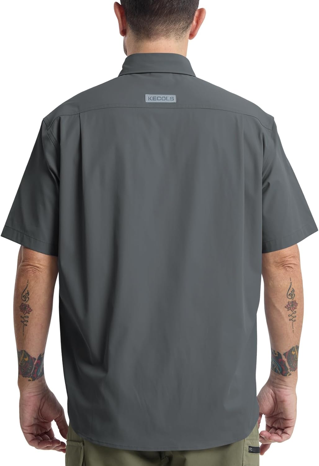 Mens Regular Fit Work Utility Shirt Midweight with Two Chest Pockets Wrinkle-Resistant Industrial Work Wear - Image 3