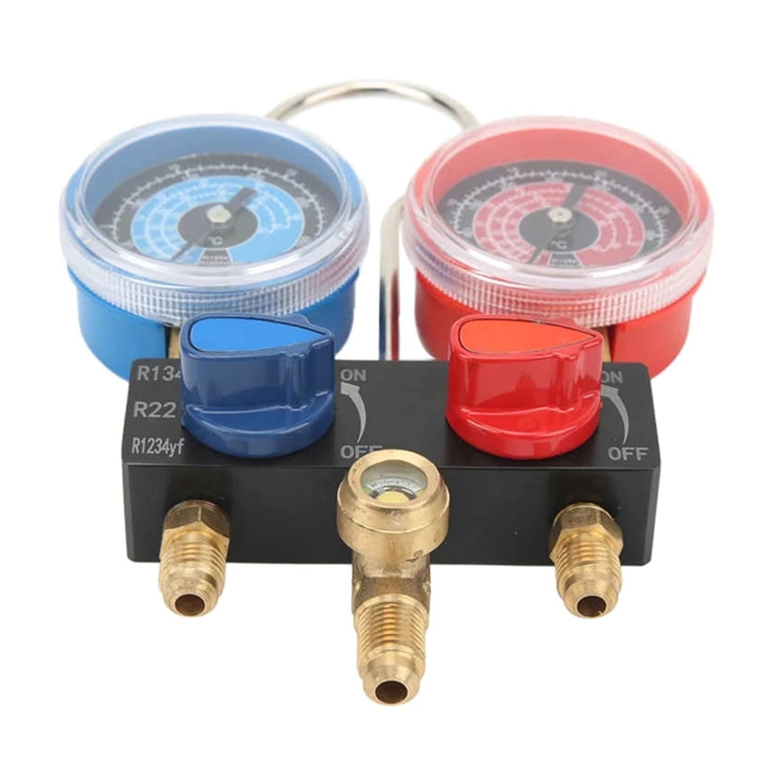 Manómetro, HS-M01 Medidor de colector G1/4 Probador presión HVAC para R22 R134a R1234yf
