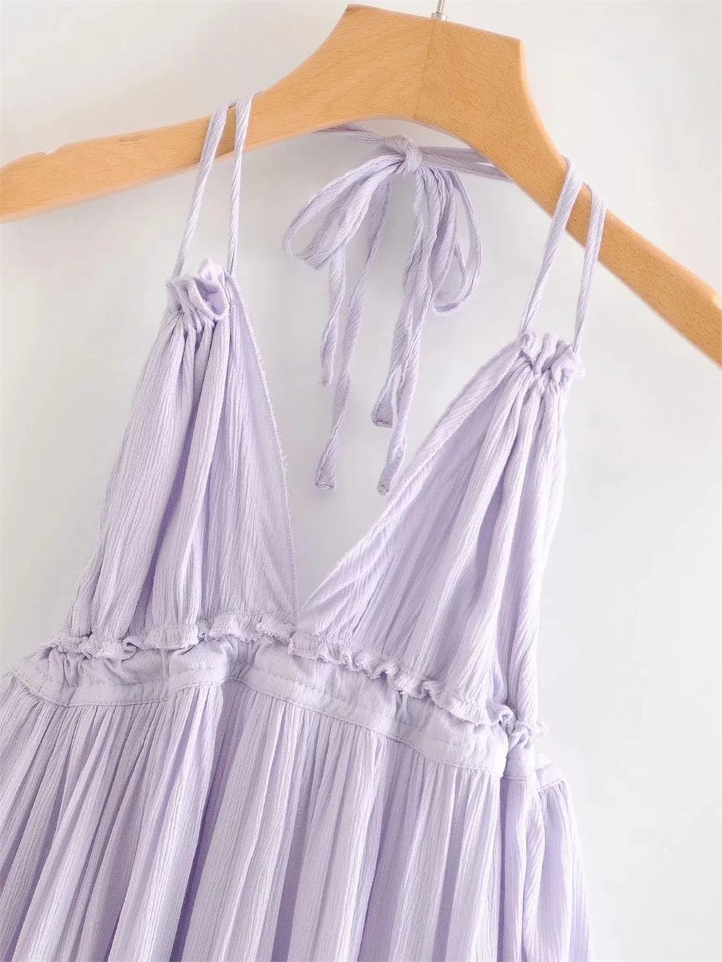 Damska warstwowa sukienka z siateczki z dekoltem w serek duże plecy wiązane na szyi szlafrok sukienki plażowe