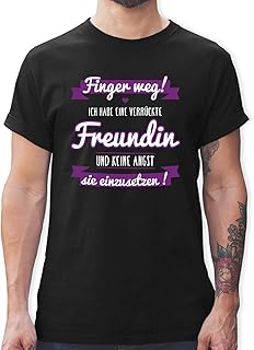 Shirtracer - Partner-Look Pärchen Herren - Ich Habe eine verrückte Freundin lila - Tshirt Herren und Männer T-Shirts