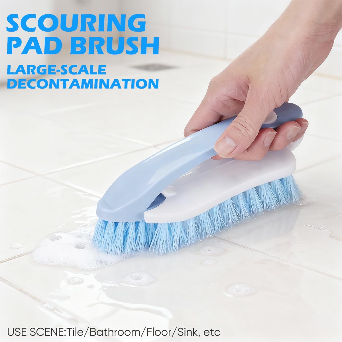 Juego de cepillos de limpieza para uso doméstico, cepillo de fregar, cepillos de limpieza de baño, cepillo de limpieza de grietas para baño, suelo, bañera, ducha y superficie de cocina (4