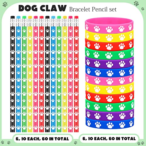 Set de 60 lápices de grafito y pulseras de silicona miniatura 3