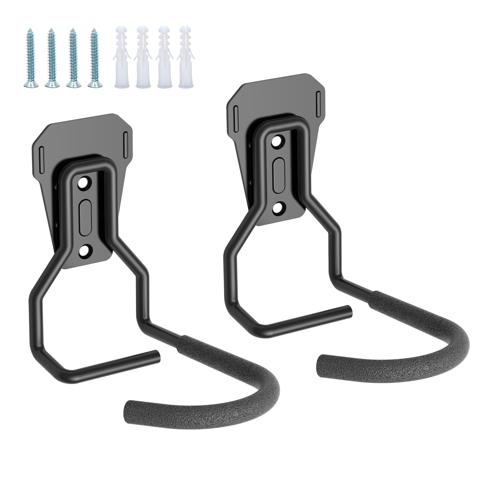 Euqvunn Appendi Bici da Muro Supporto per Biciclette da Parete 35KG Gancio Bici verticale salvaspazio per garage/interni Compatibile con Bici da Corsa/Mountain Nero Set di 2