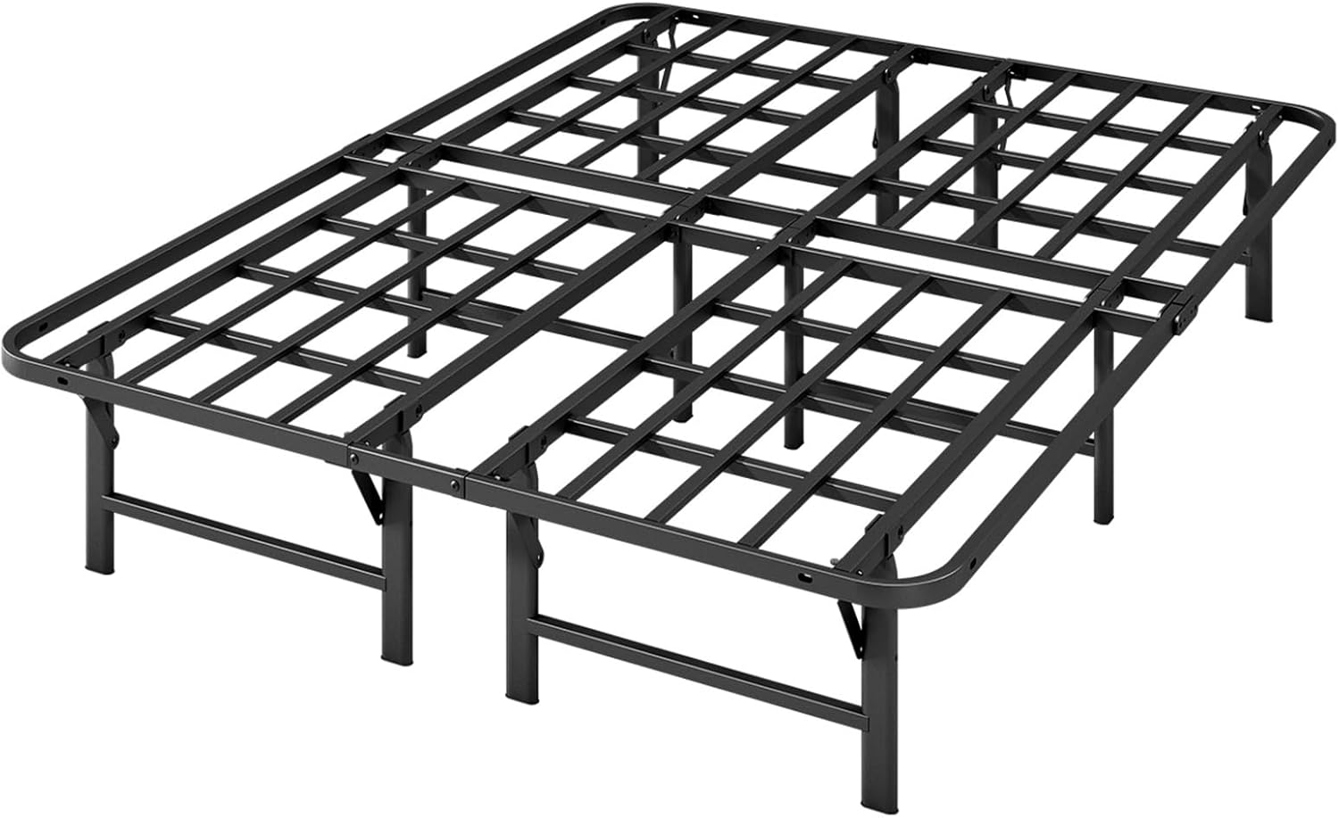 ZIYOO Heavy Duty QUEEN Size Folding Bed Frame, 16 Inch High Metal Platform Bed Frame Full, No Box Spring Needed, Sturdy Steel Frame for Mattress, Easy Assembly, Noise Free, Black QUEEN l 16 Inch