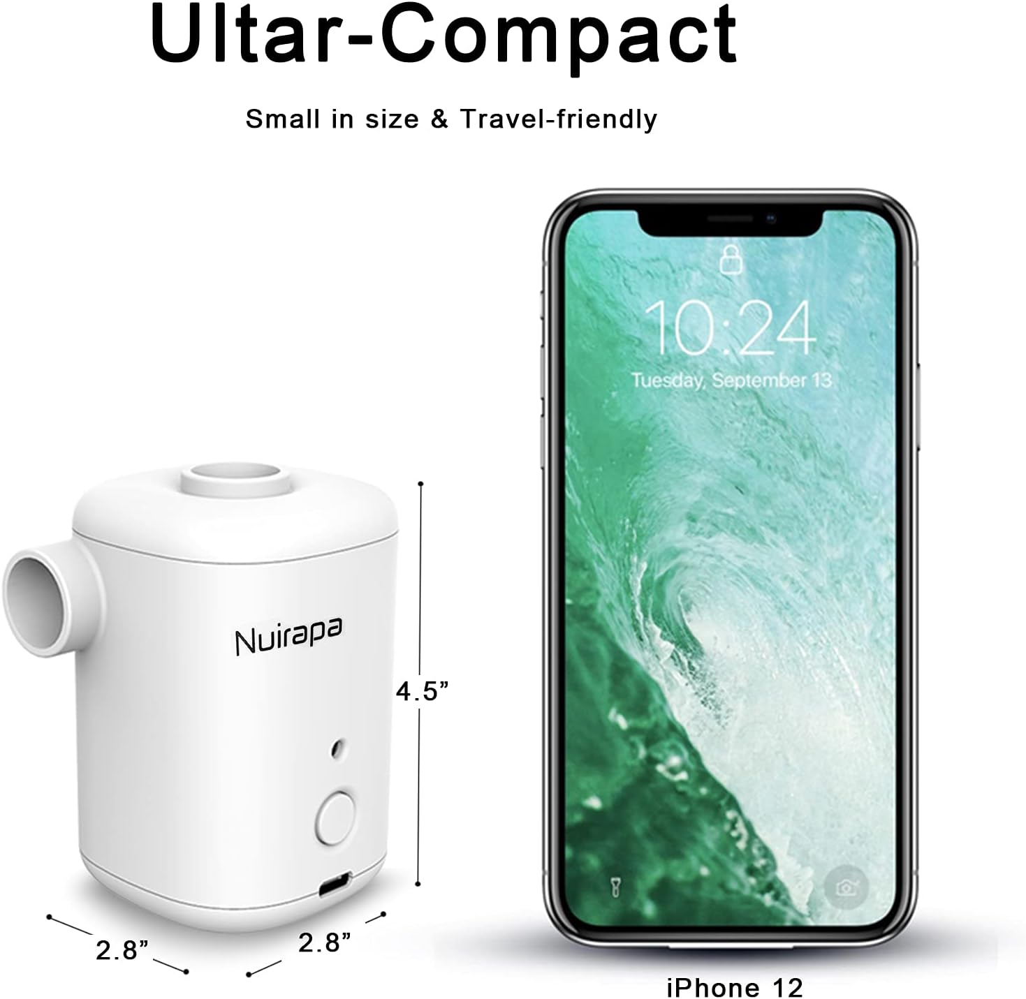 Nuirapa Electric Air Pump for Pool Inflatables 3000mAh Rechargeable Battery Air Mattress Pump Quick Fill Inflator Deflator with 3 Nozzles : Home & Kitchen