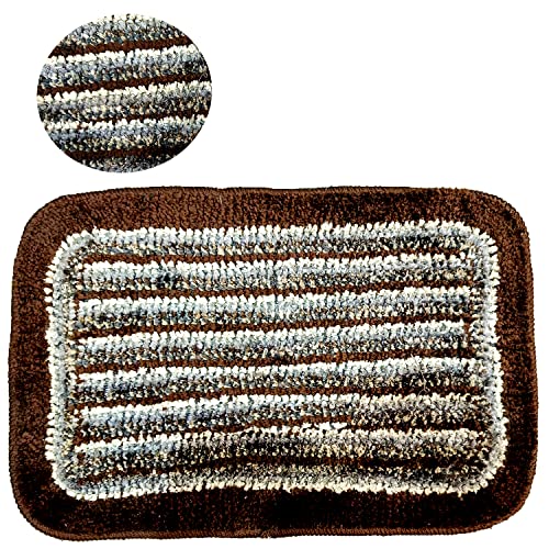 Image of Door Mats for Home | Door Mats for Home Entrance | Door Mat for Bathroom| Soft & Super Absorbent Mats for Shower | Washable, Non-Slip & Quick-Drying Mats (Pack of 2) (Brown & Gray)