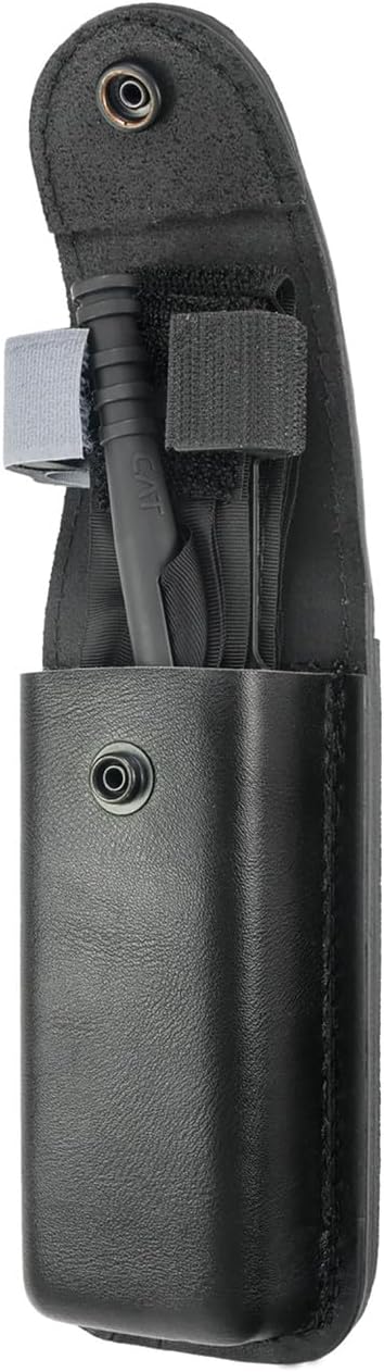 Hero's Pride AirTek Tourniquet Holder, Leather TQ Pouch for Tactical Duty Belts, Duty Gear & EDC Case Fits Most Tourniquets Including CAT Gen 7, 6 1/4" x 1 15/18" x 1 1/8"