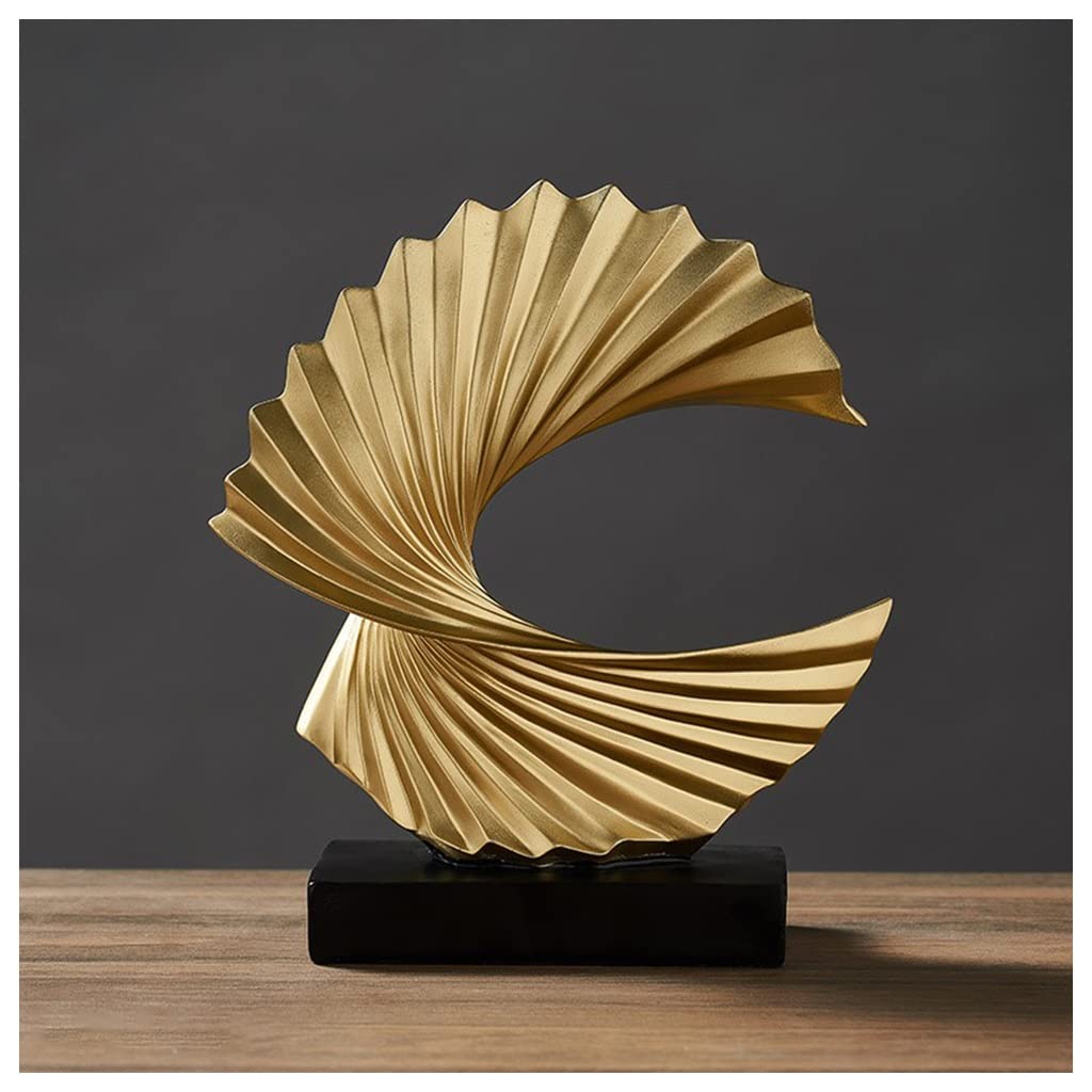 GHKryD statue, Resin Figurines for Crafts, Gold Wave Sculpture Accents, Centerpiece Table Decorations(Gold)